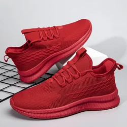 Męskie trampki Trend Fashion Mesh Fly Woven Oddychające Wygodne Lekkie Antypoślizgowe Odporne na zużycie Odkryte Buty Casualowe