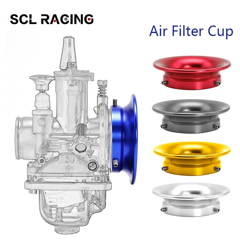 SCL Racing CNC Carburetor Velocity Stacks Air Filter Cup Funnel Trumpet For Keihi PWK PE TM VM Carburetor Air Filter Cup 50/55mm