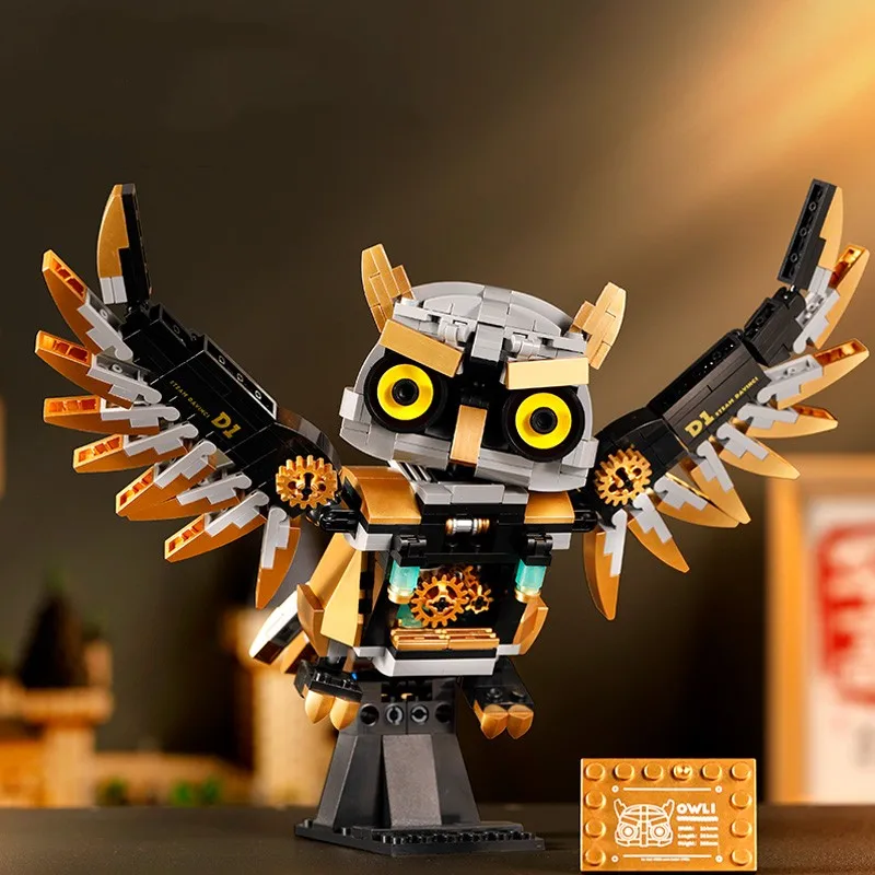 

Creative Mechanical Owl Animal Building Blocks Kit DIY Assembled Bricks Educational Toy Construction Set Collectible Model