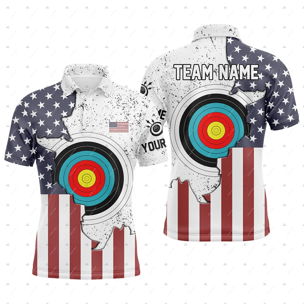 Custom Name Mesh Breathable Archery Graffiti Archer Shooter Vintage 3DPrint Harajuku Summer Short Sleeves Polo Jersey Shirts A2