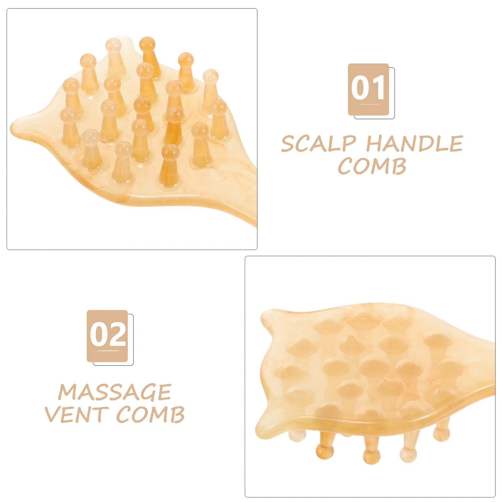 

Massage Comb Resin Cattle Bone Use Scalp Massager Shampoo Brush Hair Meridian Comb Promoting Blood Circulation