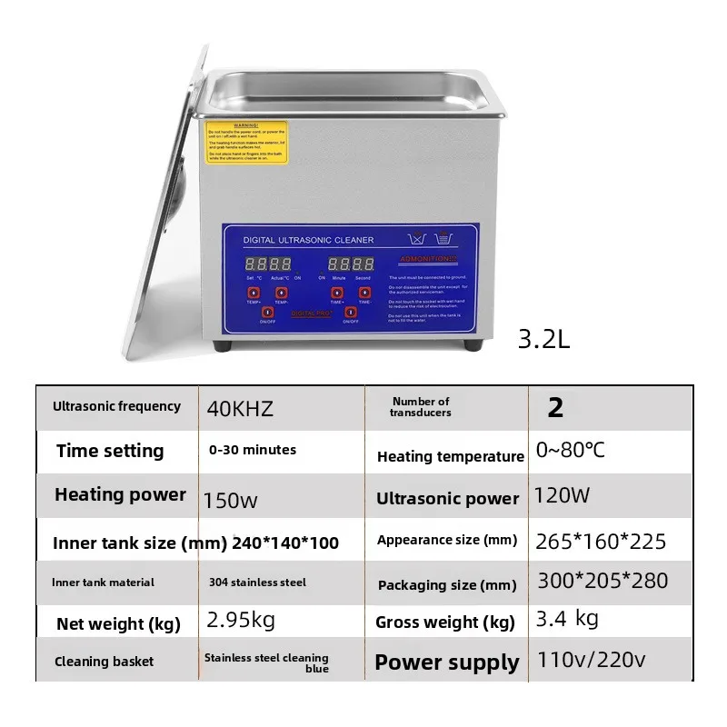 Industrial Ultrasonic Cleaner Laboratory Dental Parts Oil Removal Rust Removal Jewelry Cleaner