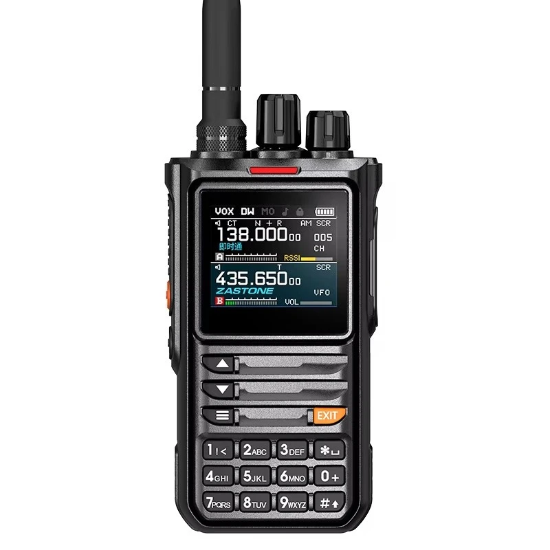 Power Walkie-Talkie Speech Noise Reduction Radio ZASTONE M8 10W Walkie Talkie Ham Amateur 2 Way Radio AM Air Aviation Band High