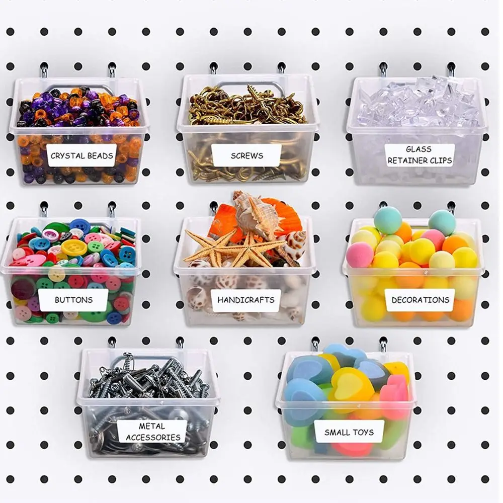 Pegboard Bins with Hooks for Pegboard Box Holder Organizing Accessories Tools Storage Office Workshop Garage Workbench