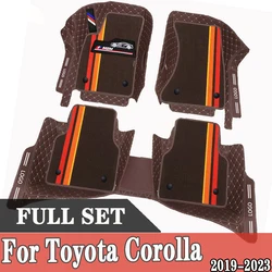 Leather Car Floor mats For Toyota Corolla E210 2019-2023 Non hybrid Floorliners Carpets Rugs Pads Interior Parts Accessories