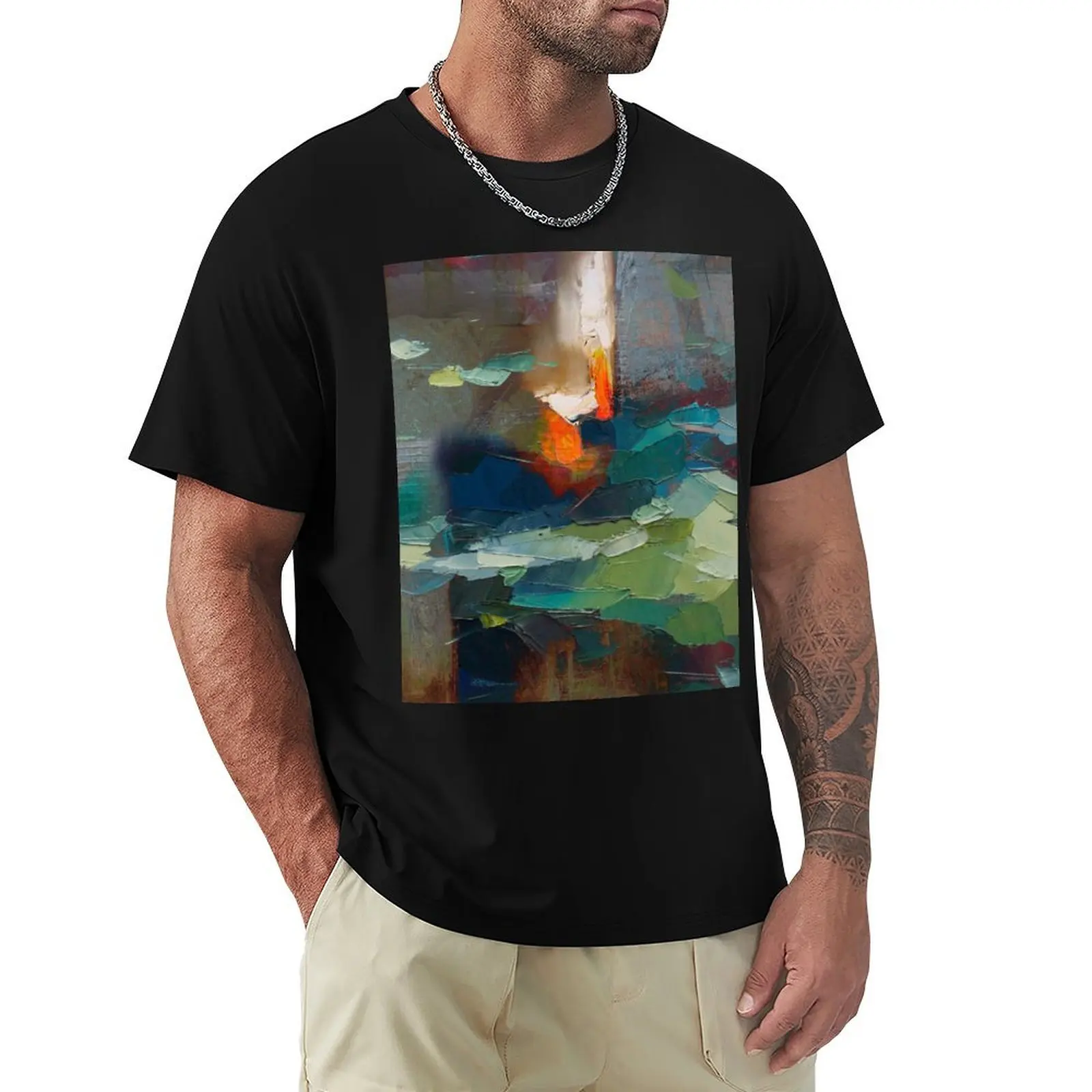 FIRE -FLAMES FROM THE HEART T-Shirt Casual Simple Design Short Sleeve Shirt