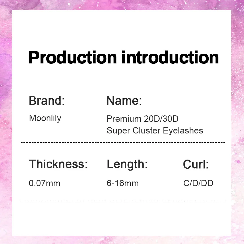 Mond lilie profession elle 20d 30d Einzel cluster Nerz Wimpern Verlängerung 3d Volumen effekt natürliche weiche Make-up Pfropfen Faux Wimpern – Detail 3