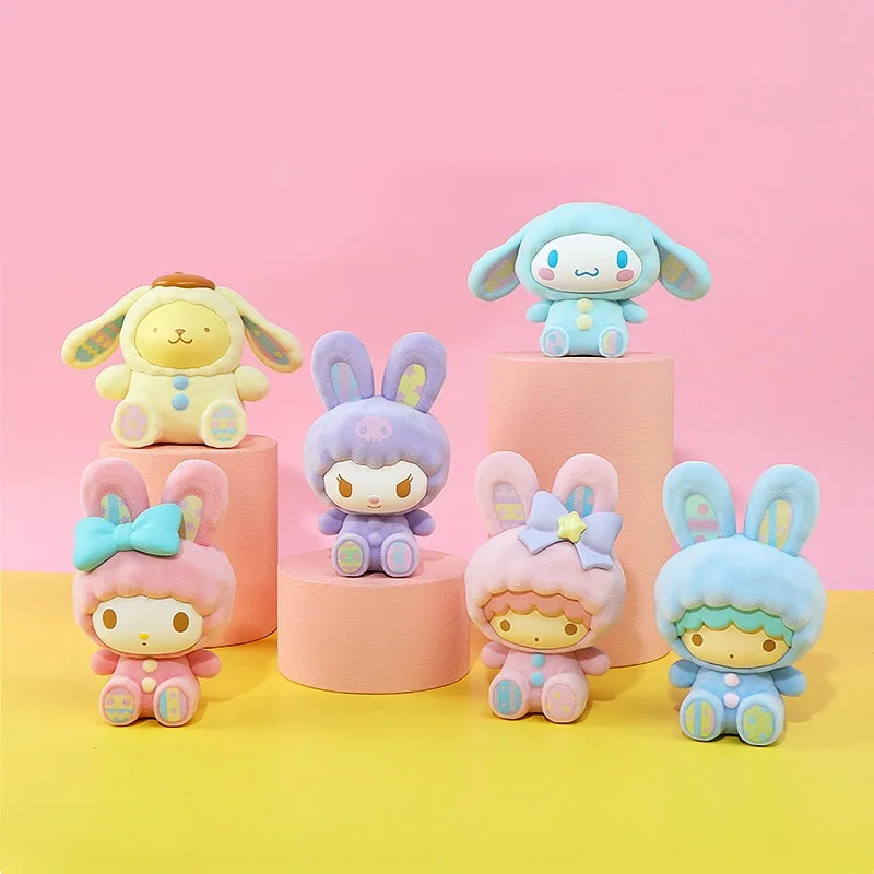 Specify The Styles Kawaii Flocking Rabbit  Series PomPomPurin MyMelody Kiki Lala Action Figure Doll Toys Lovely Gifts for Kids