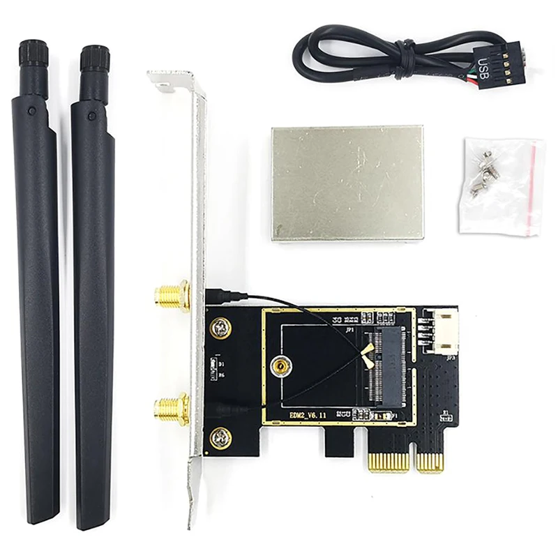 Efficient PCIE WiFi Card Adapter Bluetooth for PC Desktop Wi-Fi Antenna M.2