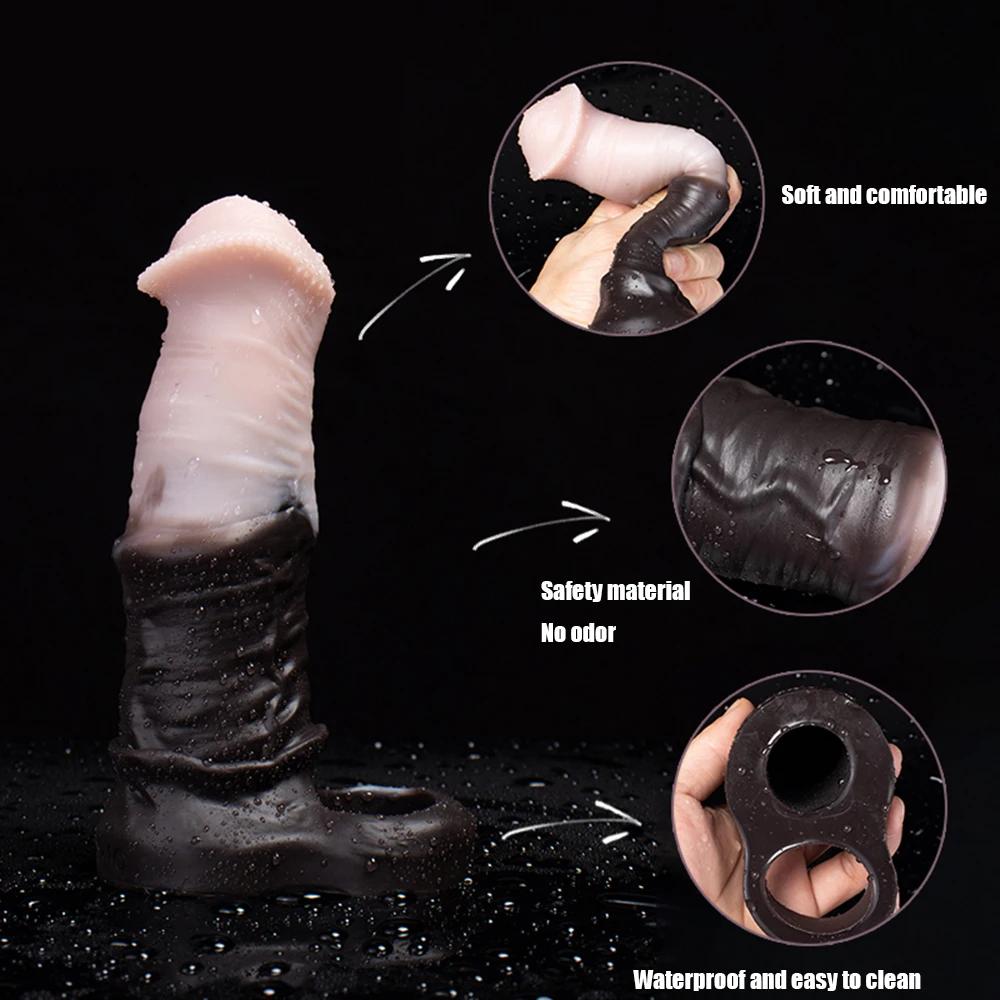 Horse dildo penis extender penis enlargement Reusable condoms vaginator for men penis sleeve masturbato toys adult18sexshop