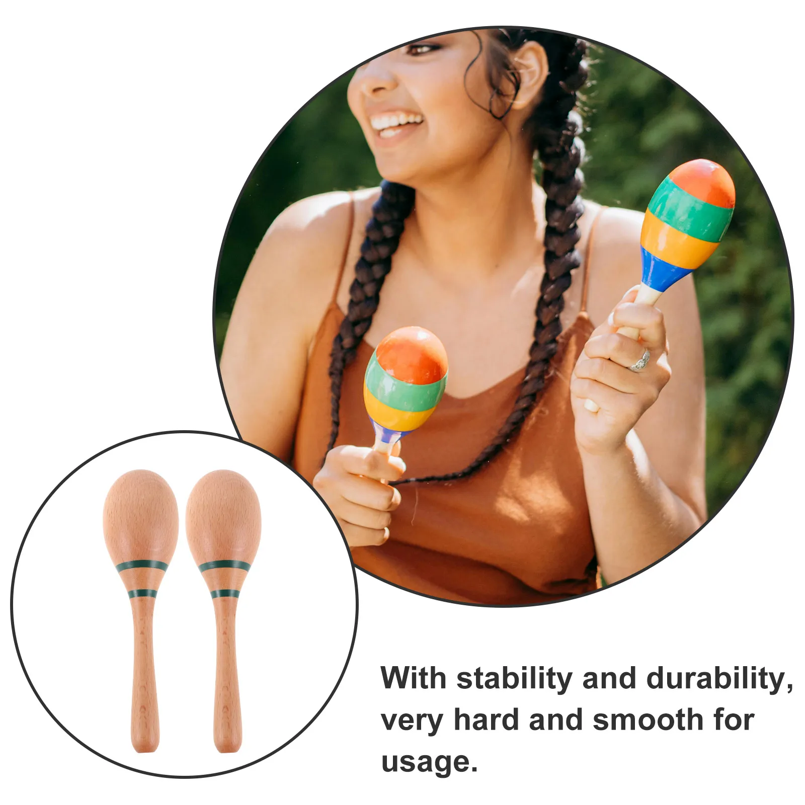 

Maraca Maracas Instrument Hand Baby Percussion Musical Aid Wood Kids Instruments