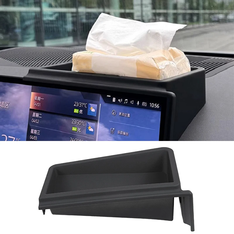 Pour BMW Série 5 G60 2024, écran de navigation de la console centrale, boîte de rangement arrière, organiseur de tableau de bord, plateau noir, accessoires intérieurs