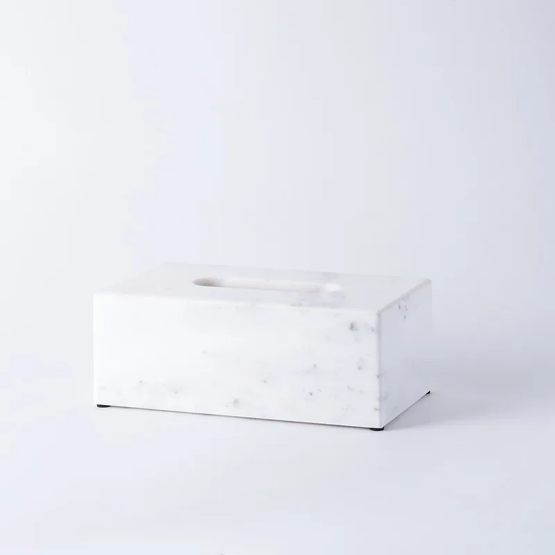 Nordic natural marble box tissue box home hotel modern light luxury Nordic ornament pumping box
