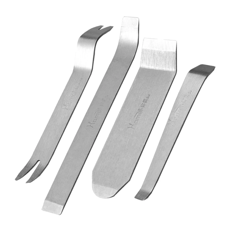 3-4Pcs Stainless Steel Pry Plate Car Center Console Audio Removal Tool Auto Dashboard Interior Anti-scrat Disassembly Tools