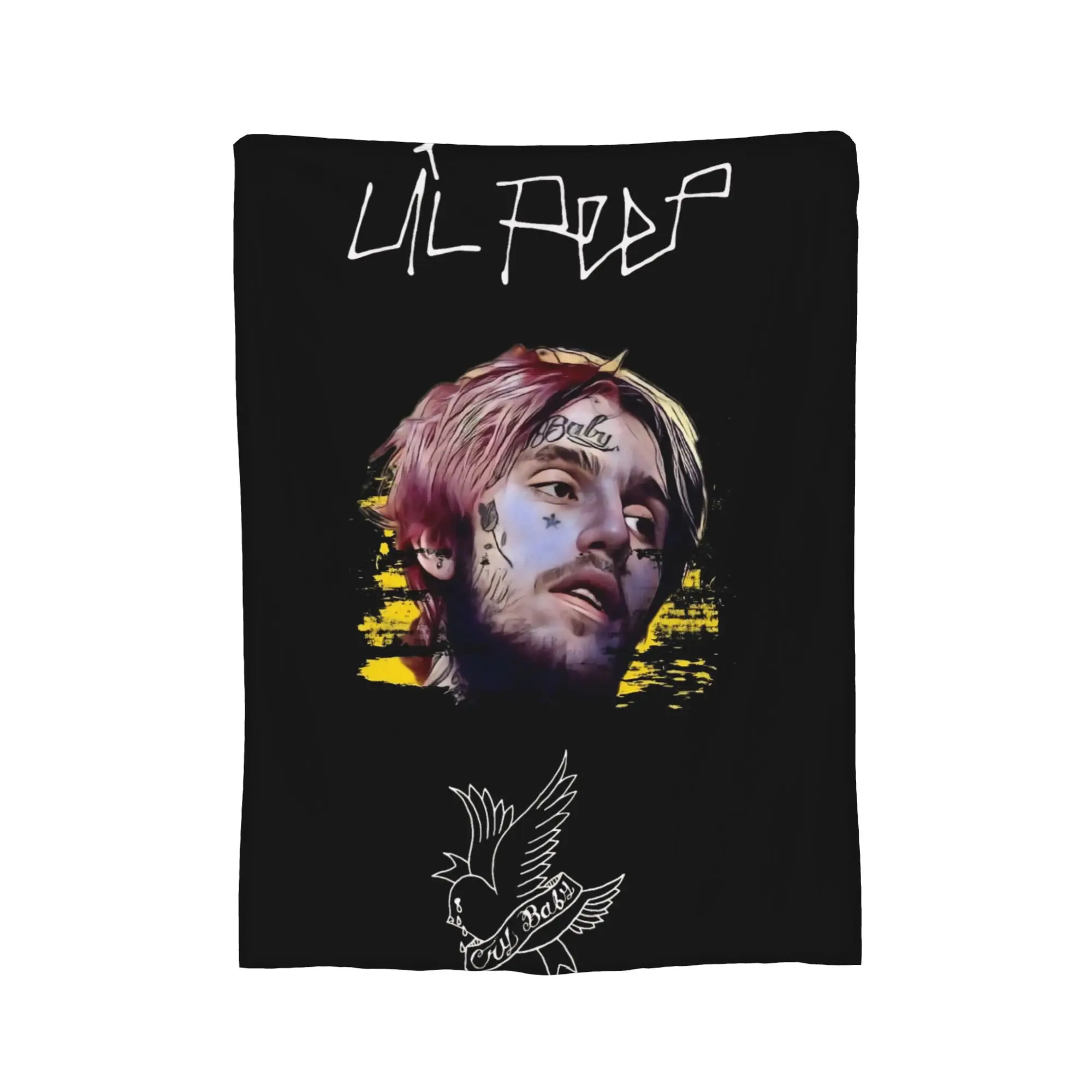 بطانيات Lil Peep Cool Rapper Stuff، بطانيات مخملية فائقة النعومة، قطعة سجادة مريحة #3