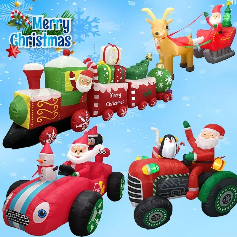 

New Santa Claus Cartoon Car Christmas Decorations Party New Year Courtyard Props Indoor and Outdoor Christmas Garden Decoration
