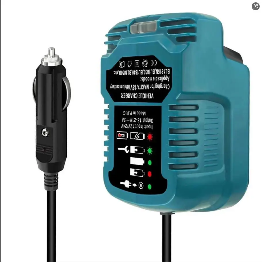 Input 12V/24V Li-ion Battery Mini Compact Car Charger for Makita 18V Li-ion Battery BL1860 BL1850 BL1845 BL1840 BL1830 BL1815