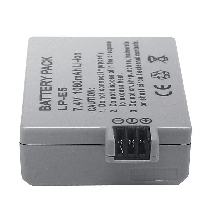 Camera Battery LP-E5 1080mAh Replacement Battery For Canon 450D 500D 1000D Kiss X2 X3 F Rebel XS XSi T1i
