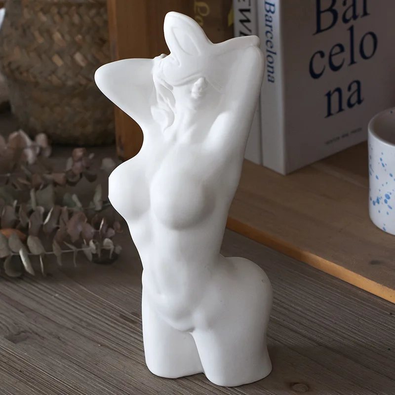 

Human Shape Ceramic Vase Nordic Home Decor White Art Vase for Living Room