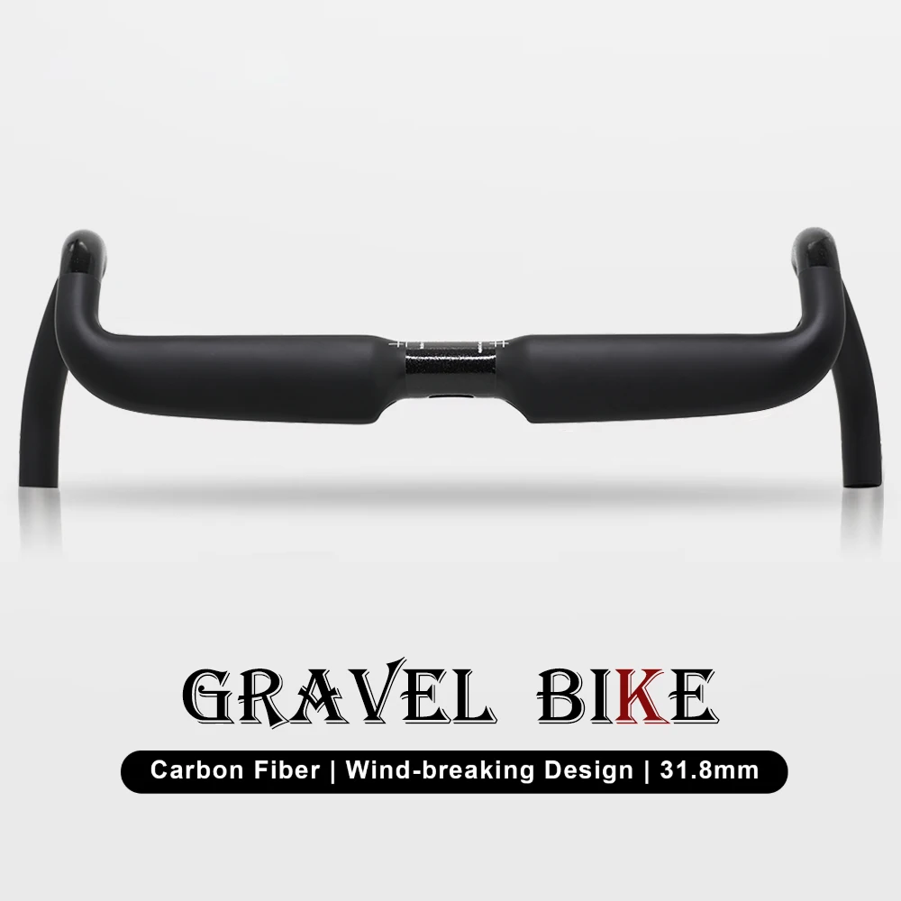 nologo Gravel Bike Handlebar 31.8mm Internal Routing Extreme Speed ​​Carbon Fiber Road Handlebar Racing Curlbar 380-440mm