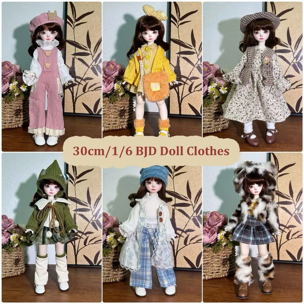 

Модный комплект одежды для кукол 30 см: свитер и пальто для кукол BJD 1/6, стильный осенне-зимний повседневный наряд