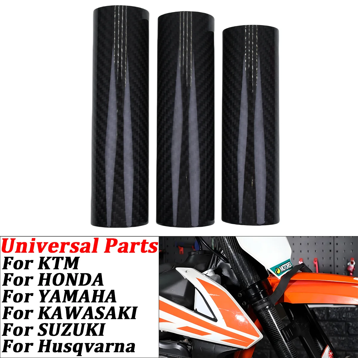Motorcycle Fork Wraps Carbon Fiber Protectors For Honda Yamaha Kawasaki Suzuki KTM Husqvarna CRF CR YZF 125 150 250 2002-2023