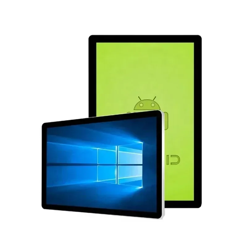Wall mounted tablet computer with 43 inch Android indoor LCD digital signage and touchscreen display