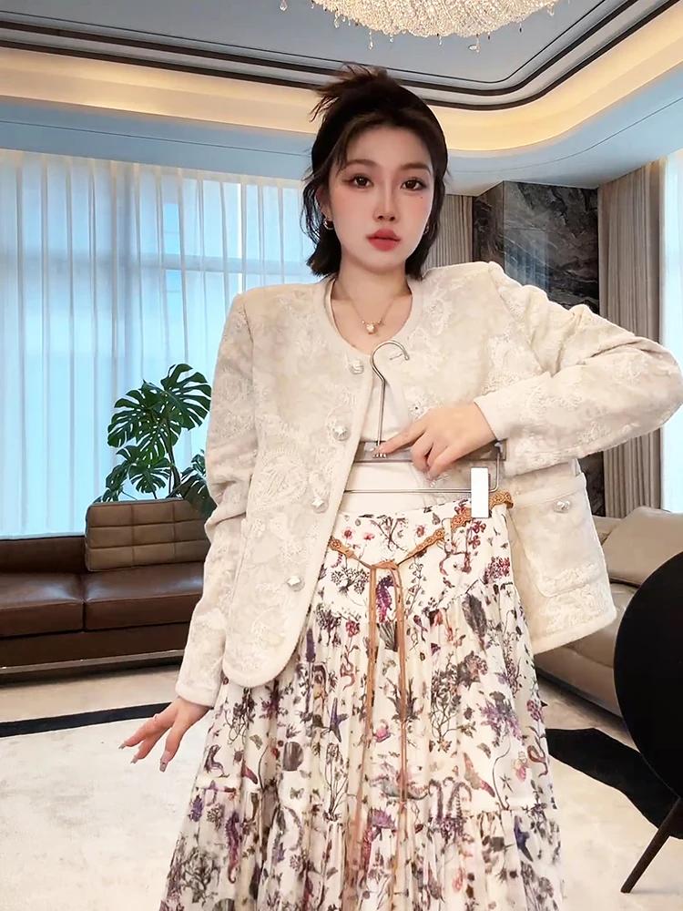 

Lao Yang's Personal Collection Vintage Floral Embroidery Linen Heavy Industry New Chinese Sle National Trend Jaet