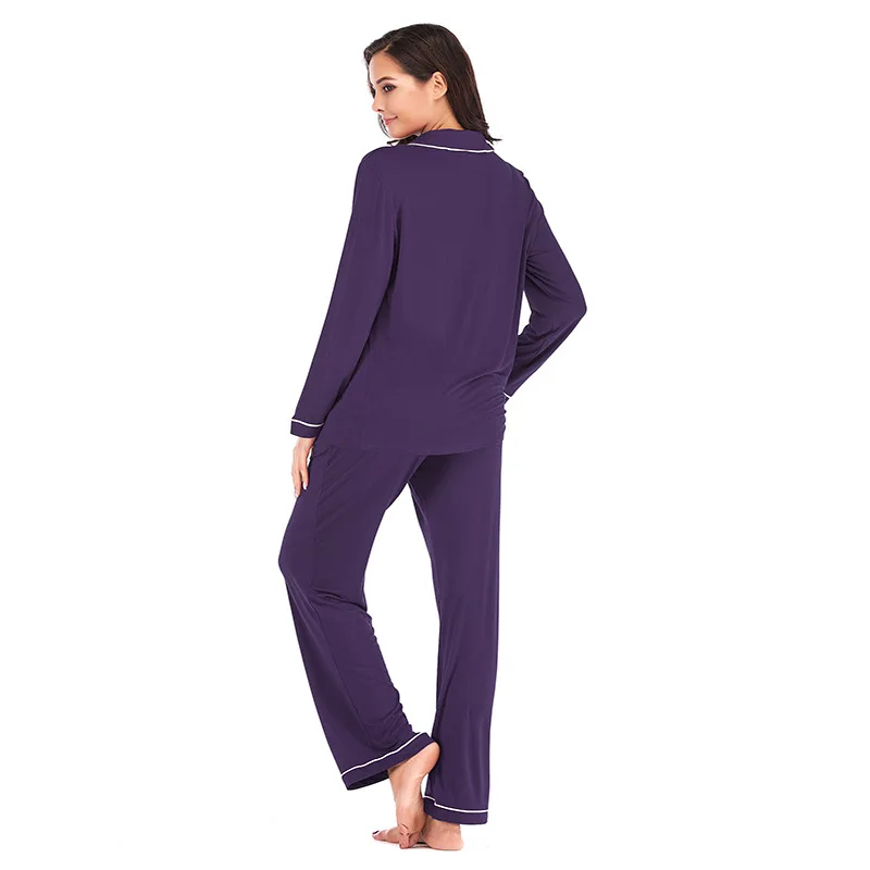 Conjunto de pijamas modais de duas peças para mulheres, loungewear, pijamas, camisola de lazer, roupas domésticas, terno feminino