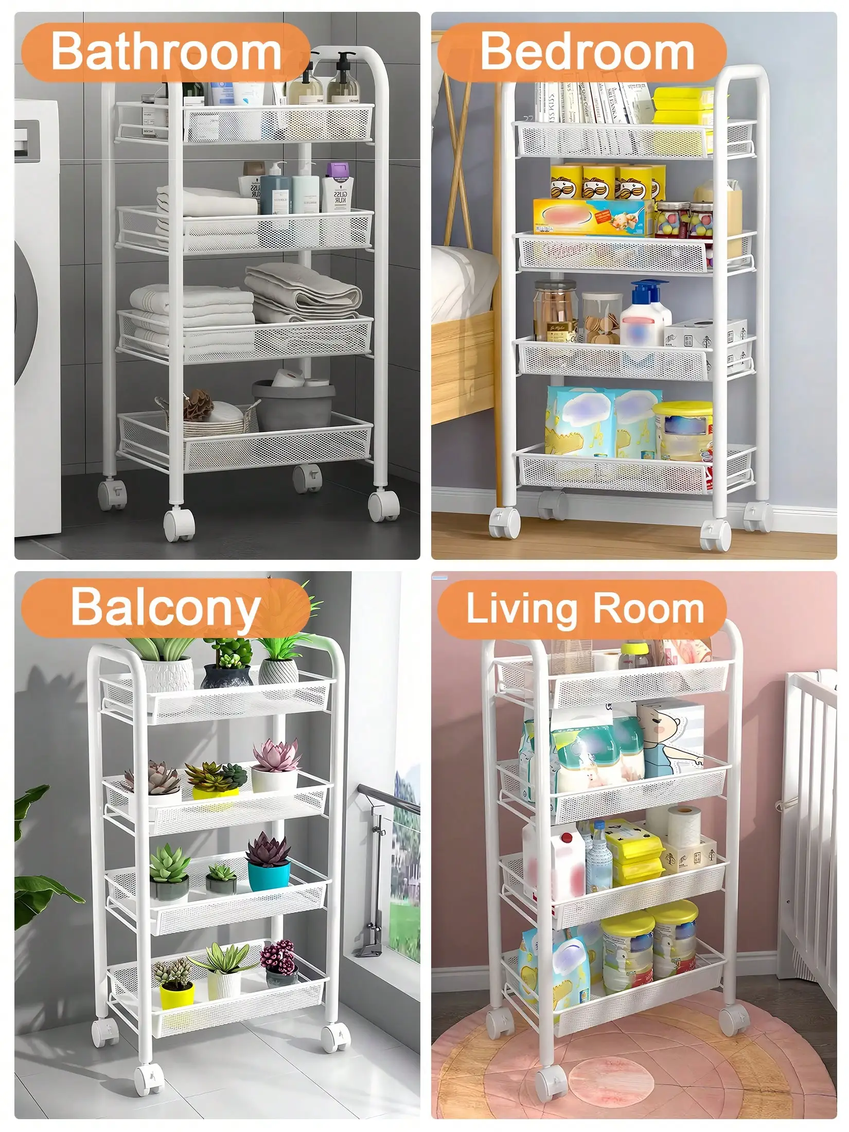 Five-Tier Rolling Storage Cart — product detail 23