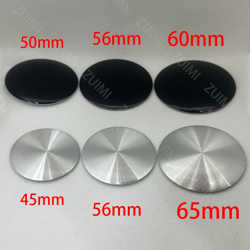 4Pcs 3D Aluminum No logo Car Wheel Center Caps Stickers 45mm 50mm 56mm 60mm 65mm Car Rim Hubcap Cover Stickers Decal Accessories