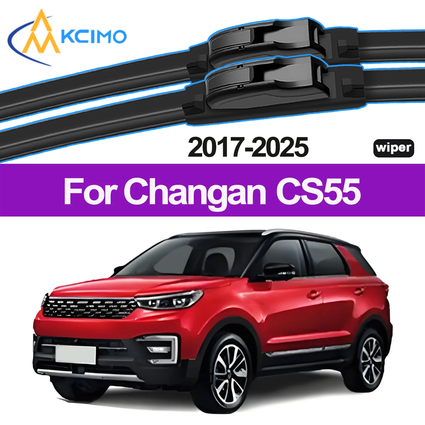 

2pcs Quality Windscreen Silent Black Car Rain Brush Suitable for Changan CS55 2017-2025 Front Windshield Auto Wipers Blade Brush