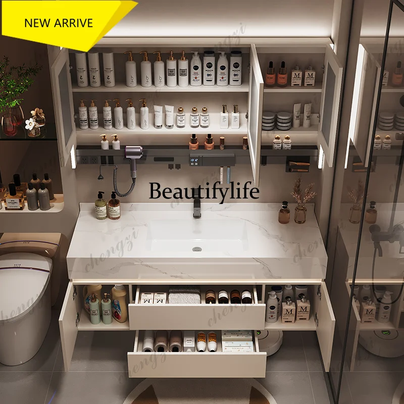 M178 Complete Bathroom Cabinet With Sink Furniture Furniture Under Washbasin Open Cabinets Storage Plant Bottle Collection Conta
