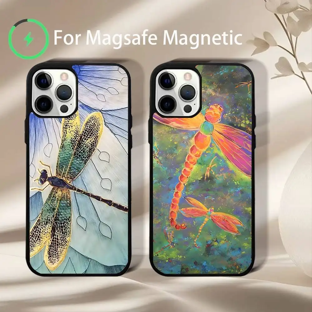 

Dragonfly Insect Art Drawing Phone Case For iPhone 16e,16,15,14,13,12,11,Plus,Pro,Max,Mini Magsafe Magnetic Wireless Charging