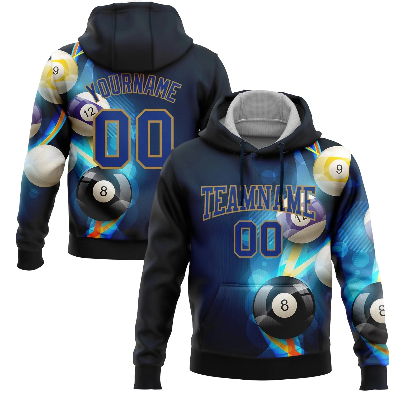 

Custom Name Logo Number Hoodies 3D Printed Flame Billiard Snooker 8 Ball Sports Pullover Sweatshirt Hoodie