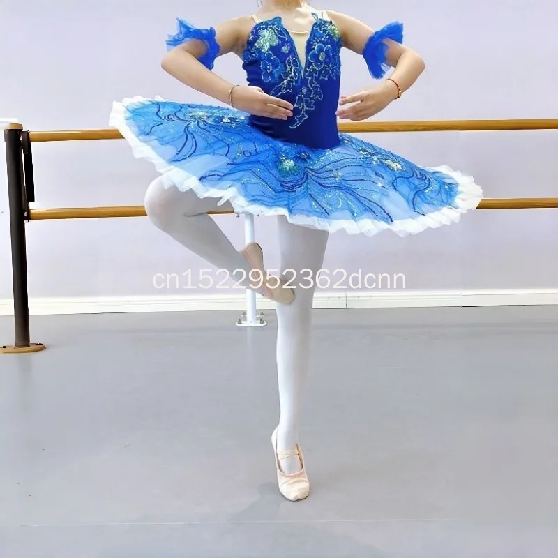 Robe de danse de Ballet professionnelle pour filles, jupe Tutu du petit cygne, Costume de spectacle violet pour enfants pour le nouvel an