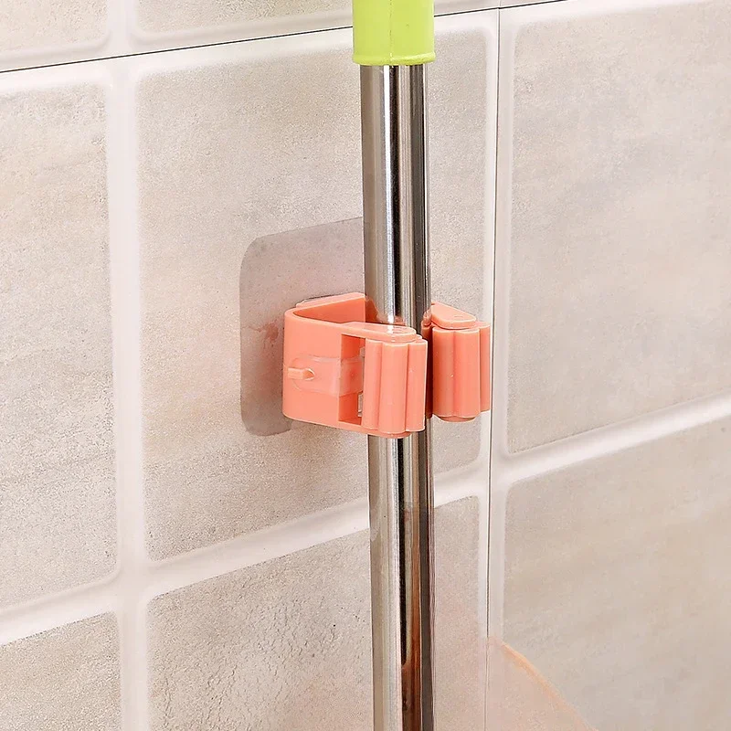 Estante para fregona montado en la pared, accesorios de baño, organizador, gancho, soporte para escoba, colgador detrás de las puertas/en las