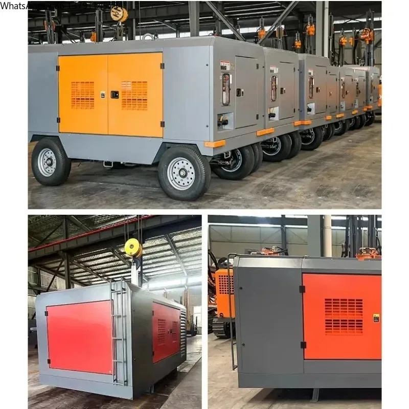 Portable 36m3/min 25bar 1271cfm Mobile Diesel Engine Screw Compressors with Pump Core For Construction Work Mine Drilling Rig