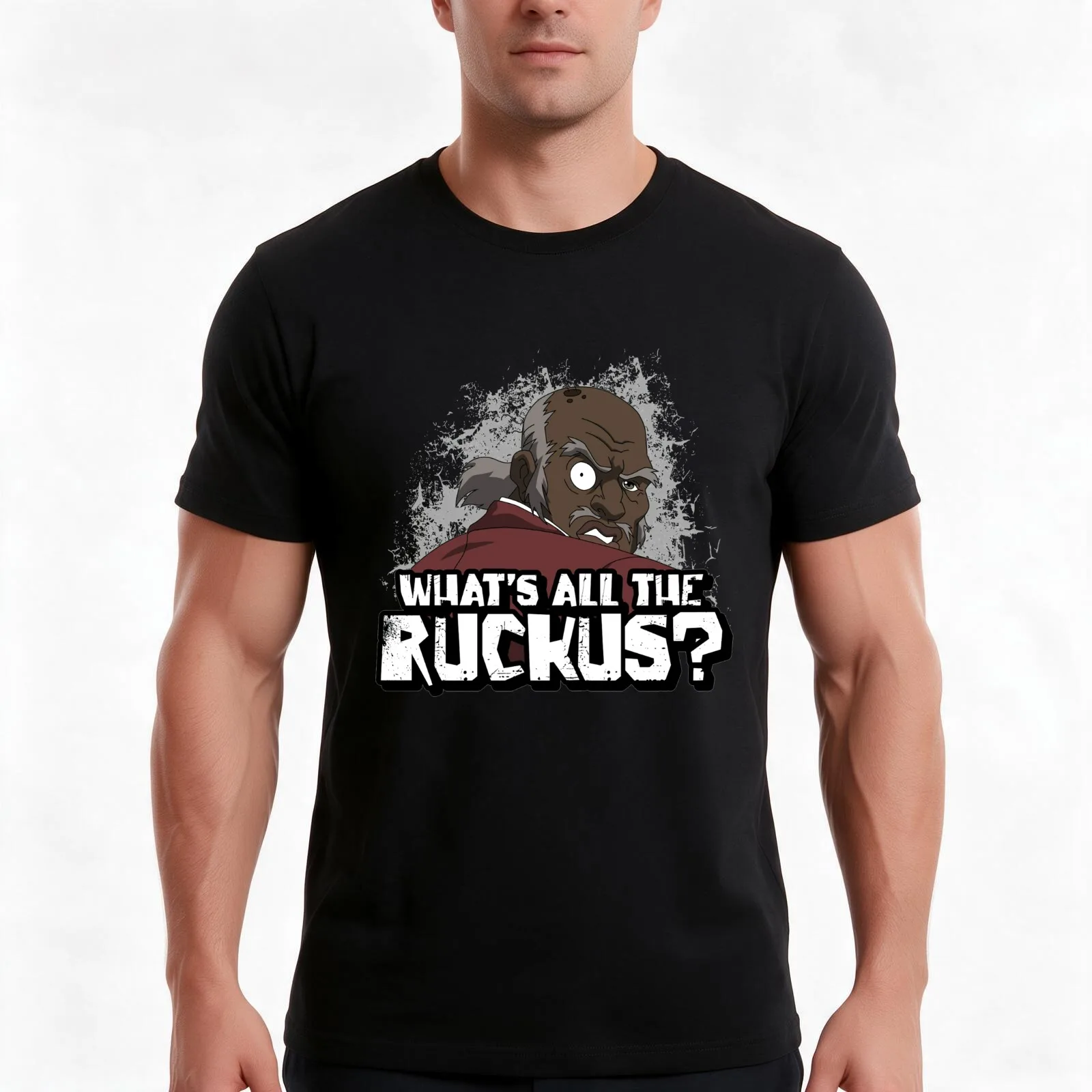 What's all the Ruckus quote The Freeman from The boondocks sitcom Men T Shirt men t shirt cotton 100%