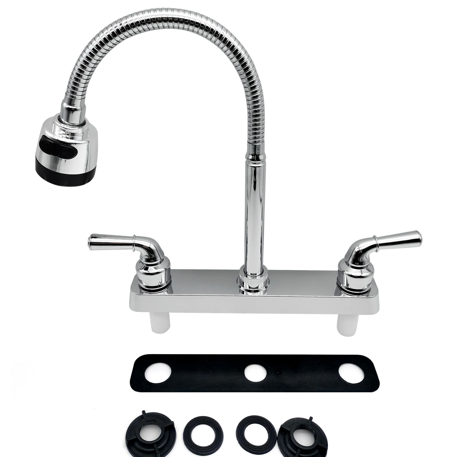 

RV Faucet Replacement RV Kitchen Sink Faucet with 360 Degree Rotatable Sprayer Flexible Spout RV Bathroom Faucet Set Sink Faucet