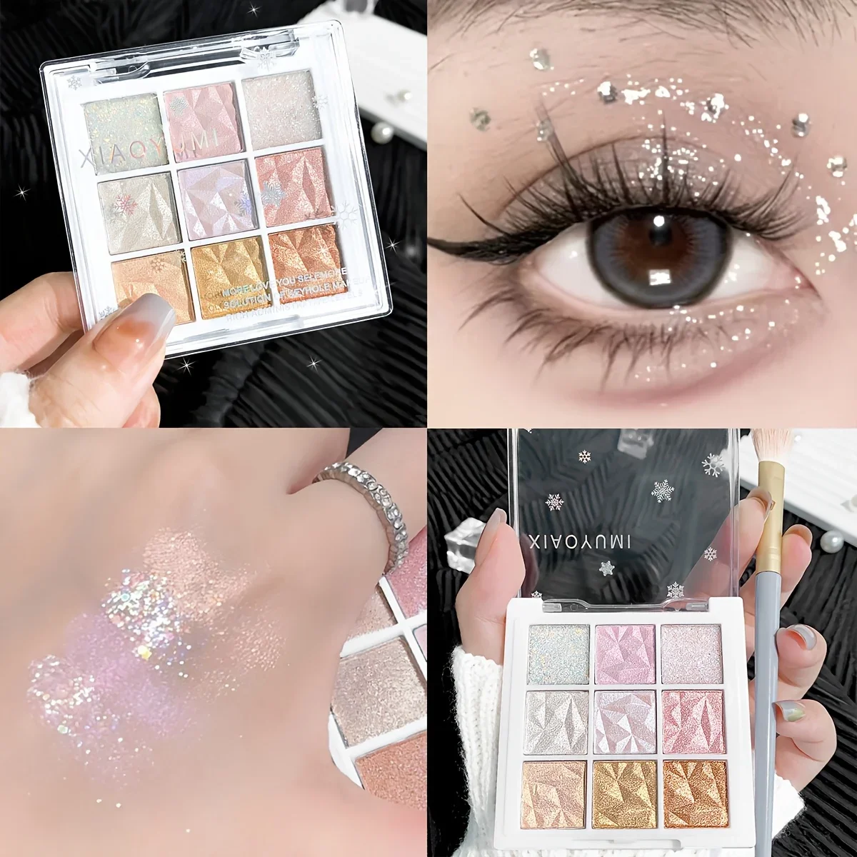 Luxo Shimmer 9 tons - Mistura de tons metálicos e prateados, cor duradoura, natural e brilhante, sombra marrom rosa dourada