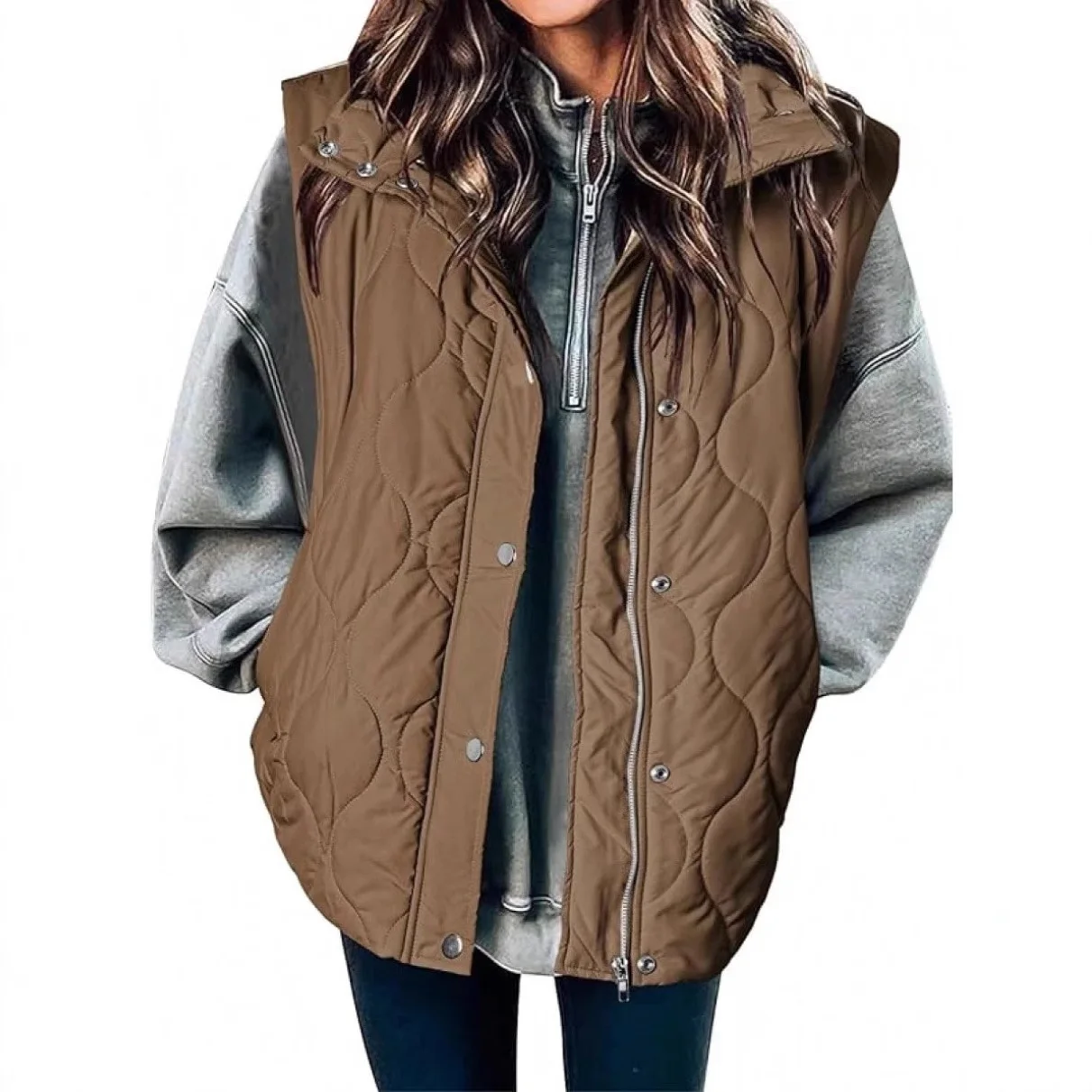 

Осень-зима 2022, новая женская одежда, теплый жилет на молнии без рукавов, хлопковая куртка