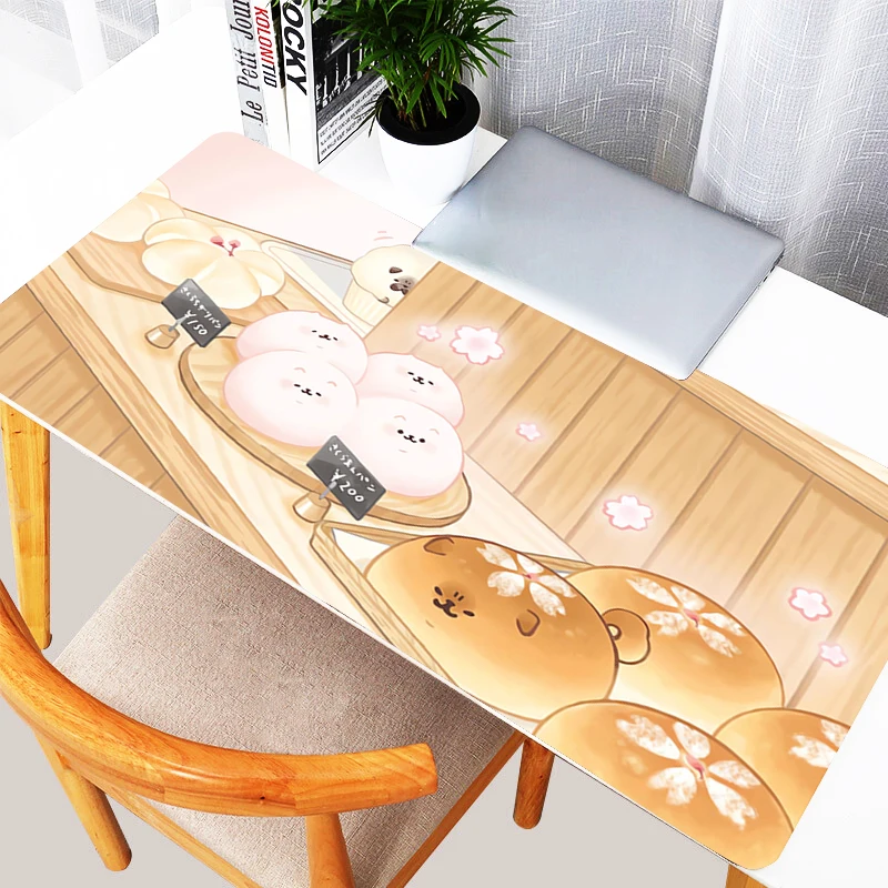 

Очаровательный коврик для мыши с милой хлебом и собакой, игровой настольный коврик для девочек, нескользящий мягкий коврик для компьютера Kawaii HD, коврик для мыши для офиса и дома