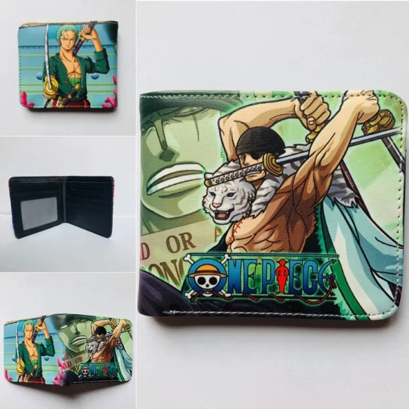 One Piece Wallet Luffy Coin Money Clips Roronoa Zoro Purse Cute Cartoon Figure Print Card Holders Piccolo Accessoeris Boys Gifts