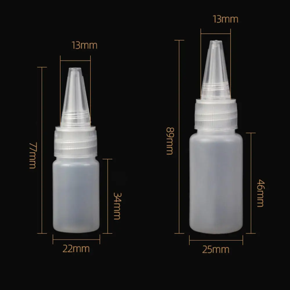 1PC 10ML/20ML30ML/50ML Empty PE Plastic Glue Bottles With Screw-On Lids Squeeze Liquid Ink Oil Dropper Bottles With Cap 2023 New