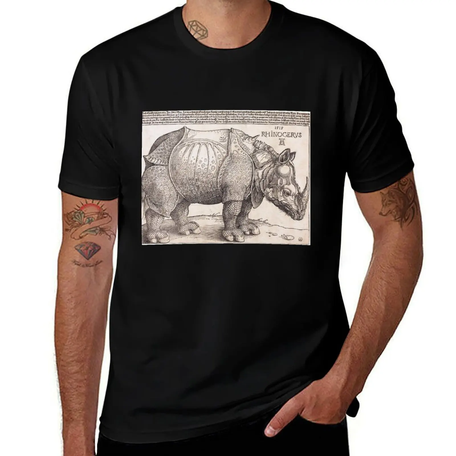 

T-Shirt t g shirt men print custom man for Dürer's t Rhinoceros shirts