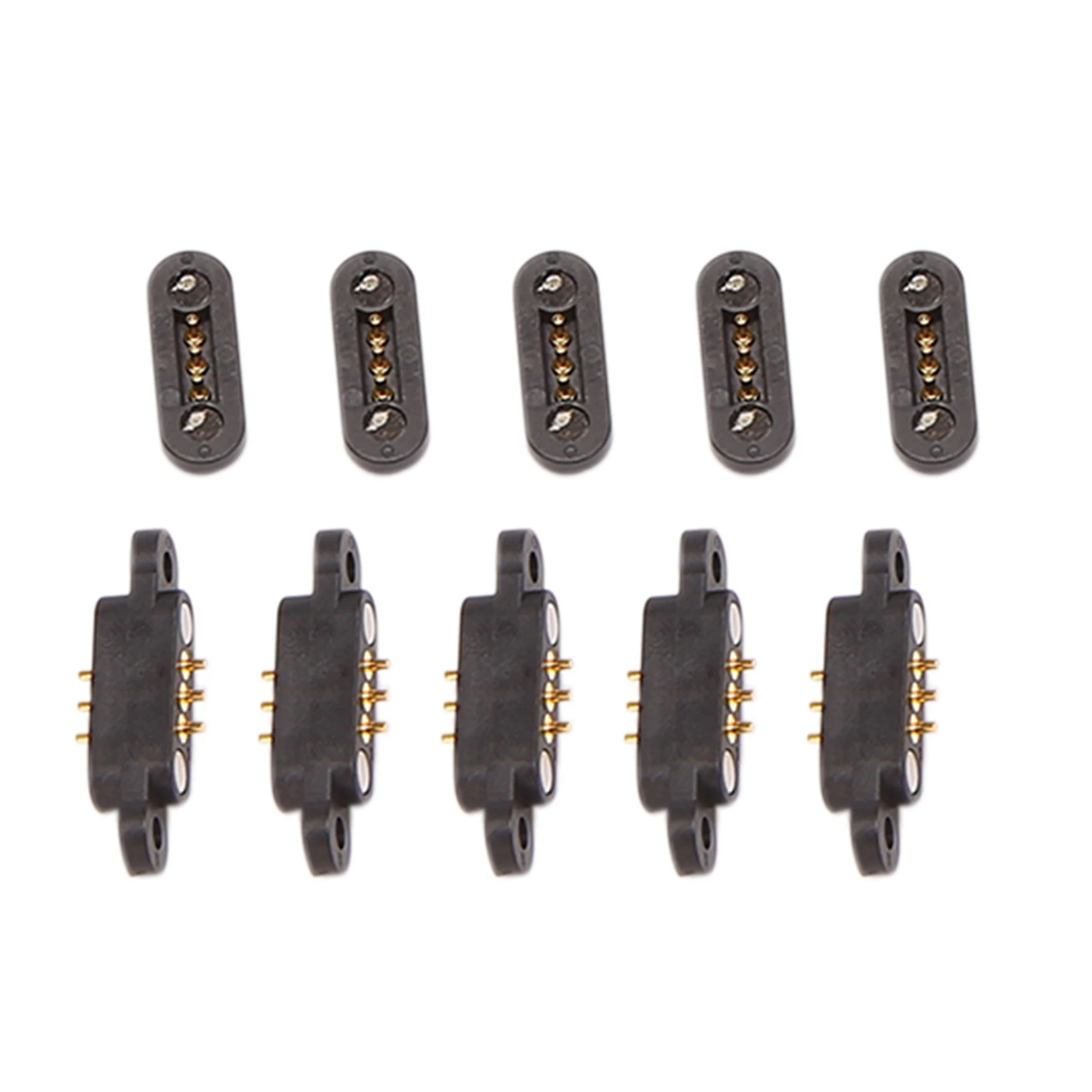 5 pares de conector Pin Pogo magnético con resorte, imanes de 3 posiciones, paso de 2,3 MM, agujeros pasantes, sonda macho hembra