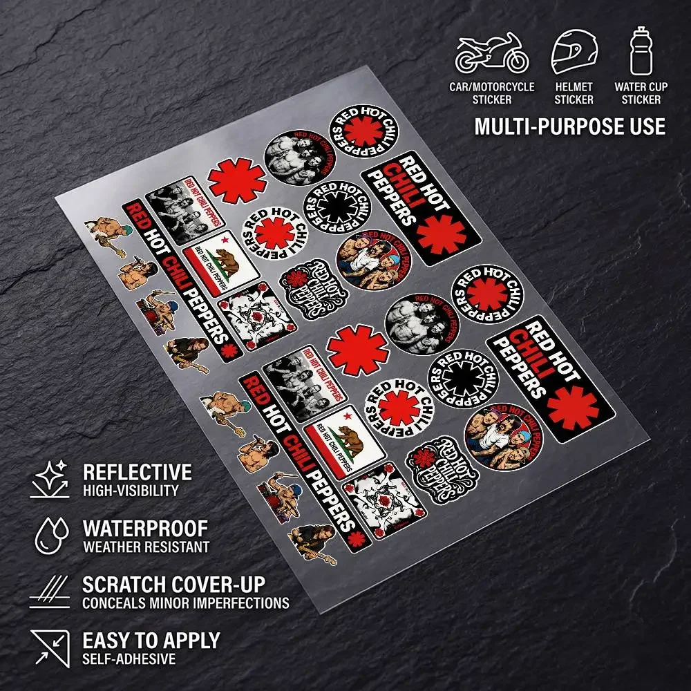 R-Red HoT- Chili PepperS- Hochsichtbarer, reflektierender Aufkleber, kratzfester Aufkleber, passend für Auto, Motorrad, Helm, Kühlschrank