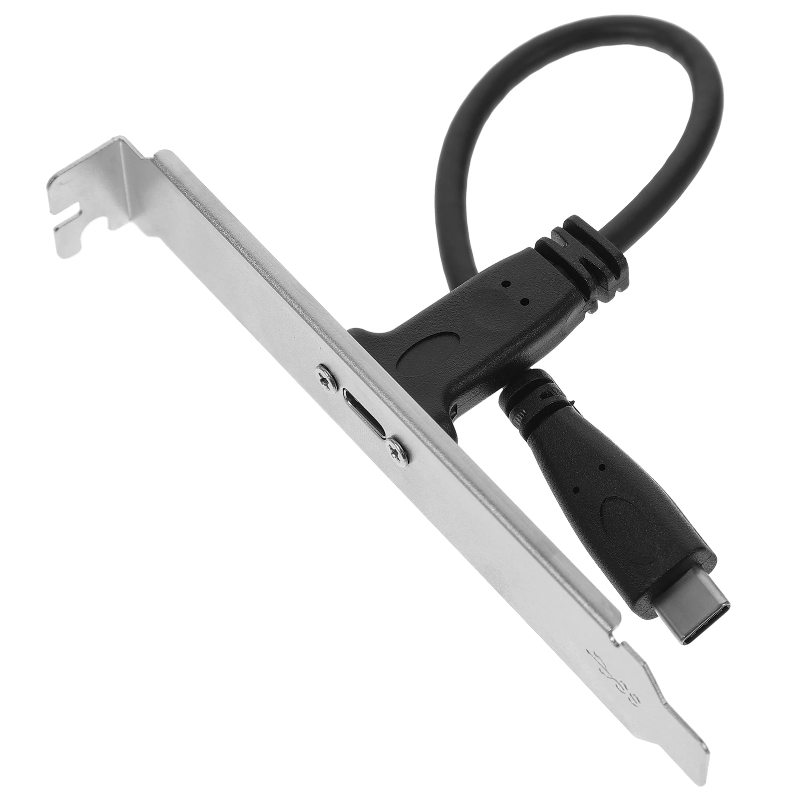 

1 Set Of Type C Usb 3.1 Male To Female Panel Mount Extension Desktop Motherboard Data Transfer Dual Ports Internal Adapter