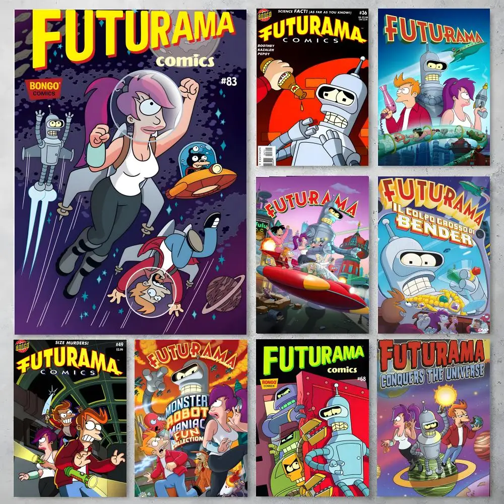 Cartoon F-Futurama B-Bender anime Poster High-definition posters, wall art for living room and home decor.